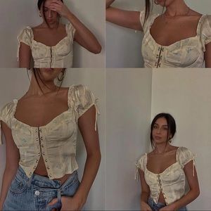 NWT Princess Polly Allyson Yellow Top